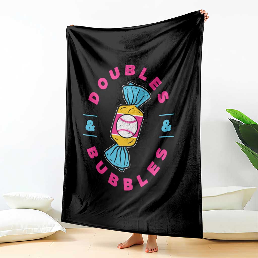 Doubles and Bubbles Baseball Candy Gum Throw Blanket