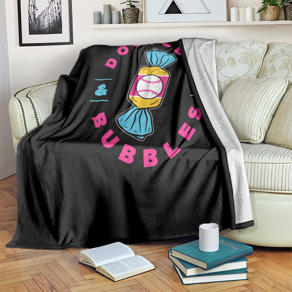 Doubles and Bubbles Baseball Candy Gum Throw Blanket