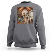 Cat Selfie with Man Funny Cat Dad Sweatshirt
