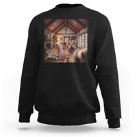 Cat Selfie with Woman Funny Cat Mom Sweatshirt