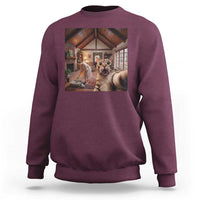 Cat Selfie with Woman Funny Cat Mom Sweatshirt