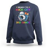 Navy 3rd grade soccer sweatshirt with “Ready to Kick Off” front graphic