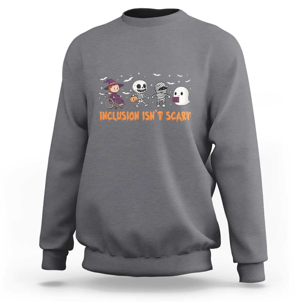 Charcoal Halloween teacher sweatshirt with colorful skeleton, ghost, witch graphic