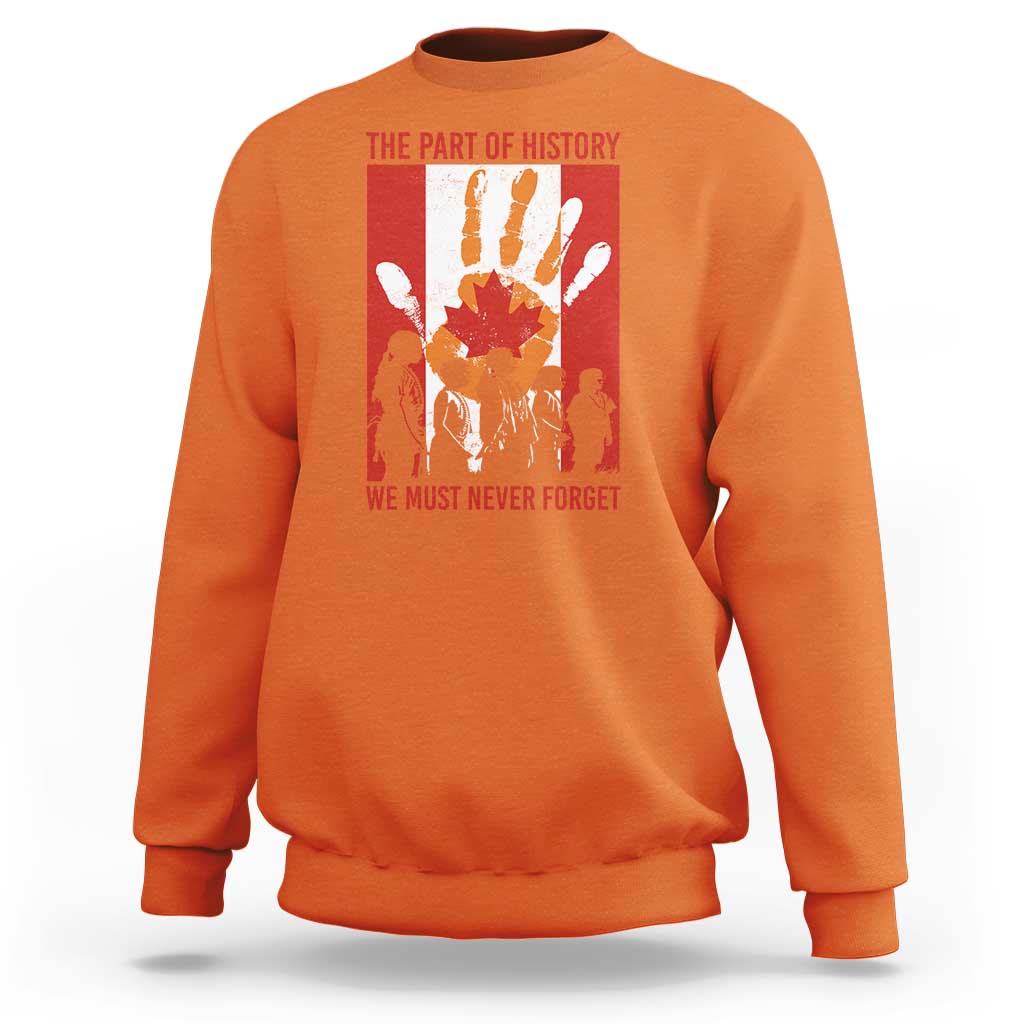 Children's crewneck sweatshirt in orange with large back graphic print