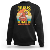 Funny Jesus Has Your Back Sweatshirt Jiu Jitsu Retro Christian - Wonder Print Shop
