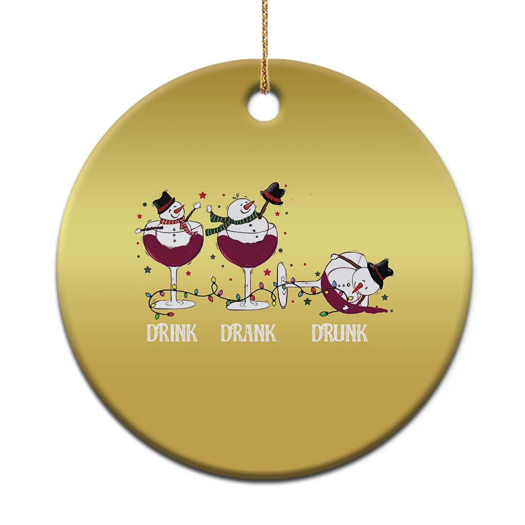 Funny Xmas Wine Christmas Ornament Drink Drank Drunk Snowman Xmas - Wonder Print Shop