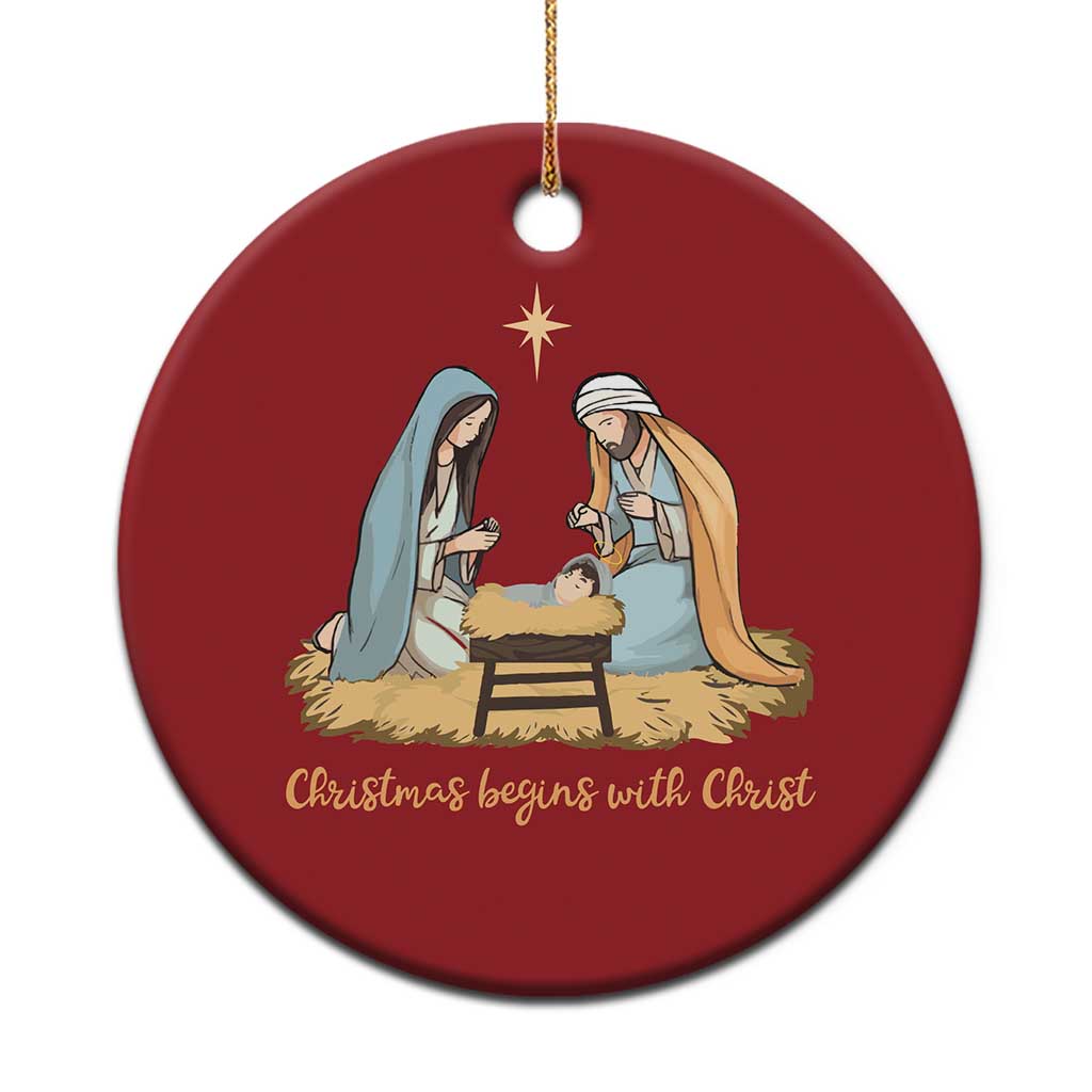 Christmas Begins With Christ Christmas Ornament Christian Xmas Nativity Scene - Wonder Print Shop