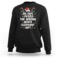 Funny Oh Shit I Picked The Wrong White Elephant Gift Sweatshirt Christmas Gift Exchange Santa Hat - Wonder Print Shop