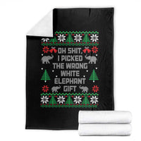 Funny Oh Shit I Picked The Wrong White Elephant Gift Throw Blanket Christmas Gift Exchange - Wonder Print Shop