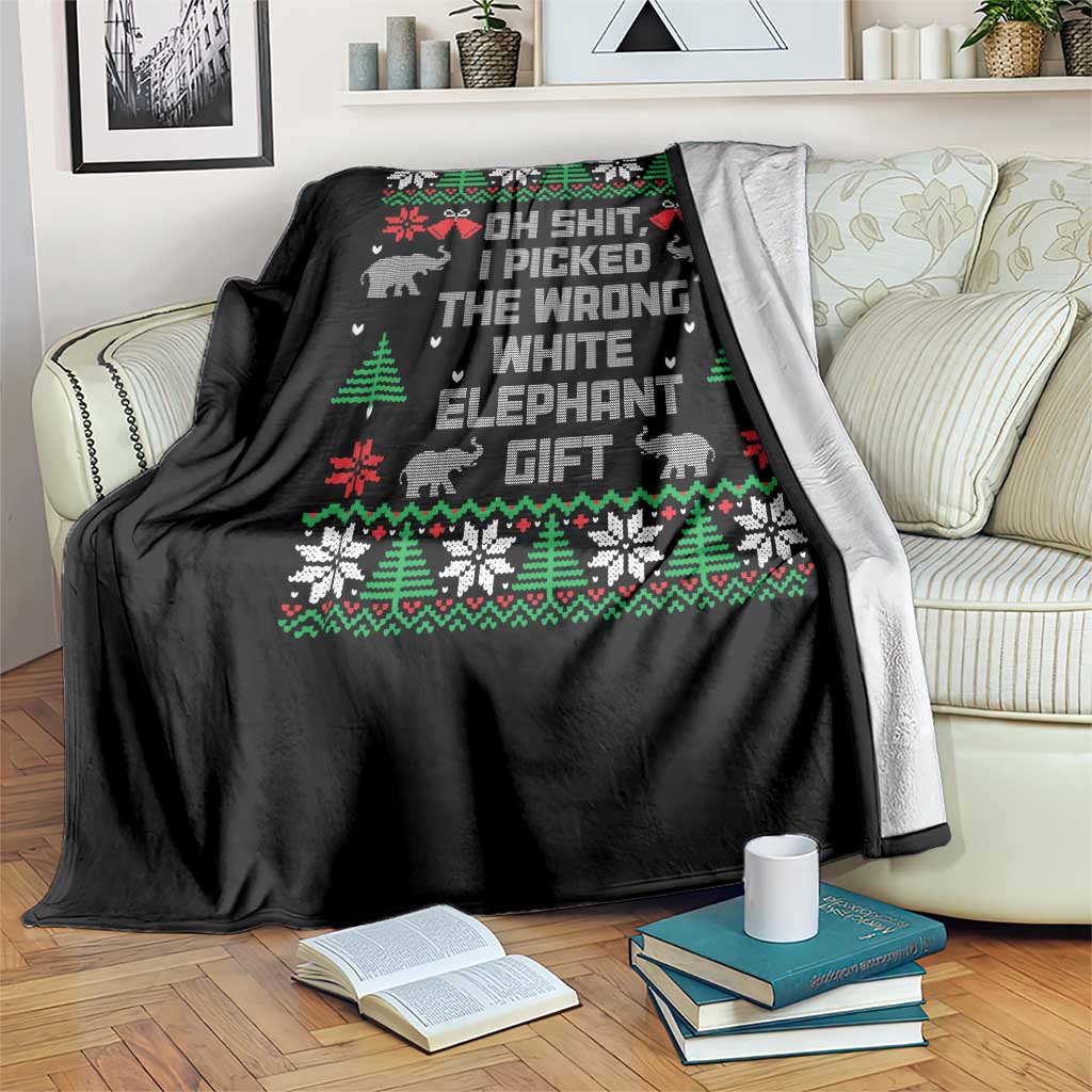 Funny Oh Shit I Picked The Wrong White Elephant Gift Throw Blanket Christmas Gift Exchange - Wonder Print Shop
