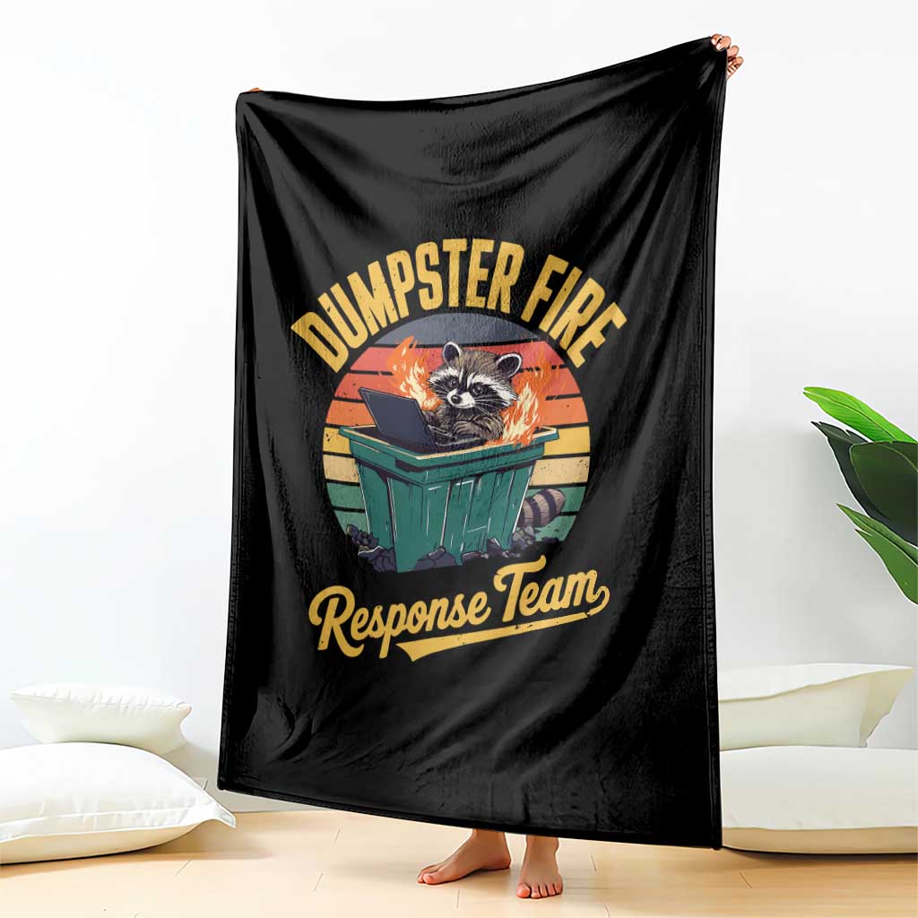 Funny Dumpster Fire Response Team Throw Blanket Work Humor - Wonder Print Shop