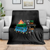 Dumpster Fire Christmas Throw Blanket Funny It's Fine I'm Fine Everything Is Fine - Wonder Print Shop