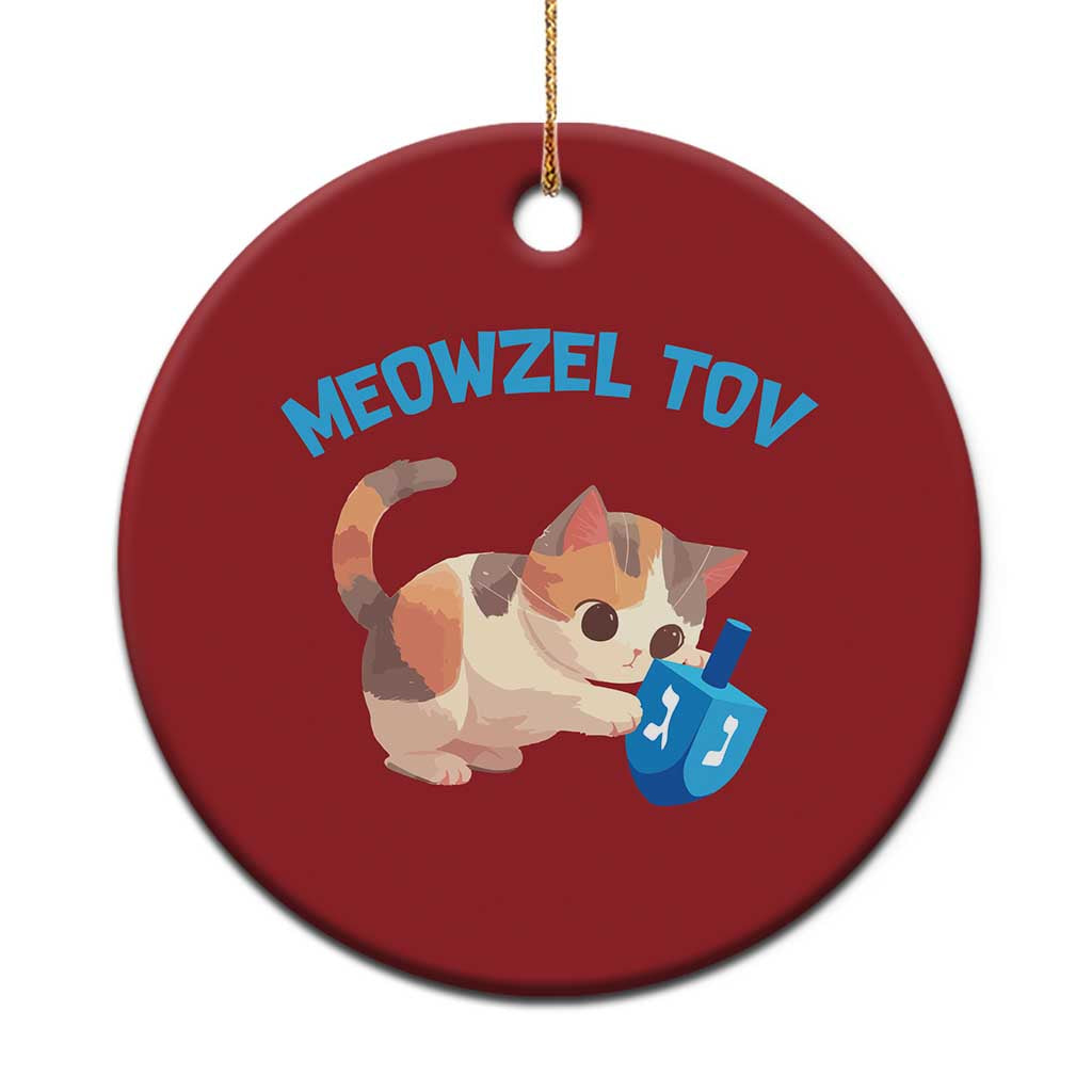 Funny Hanukkah Cats Christmas Ornament Meowzel Tov Dreidels Chanukah Jewish Festival - Wonder Print Shop