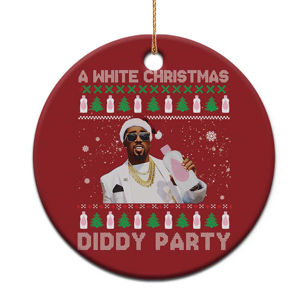 Funny Dirty Santa Diddy Xmas Christmas Ornament A White Xmas Diddy Party Snowflake - Wonder Print Shop