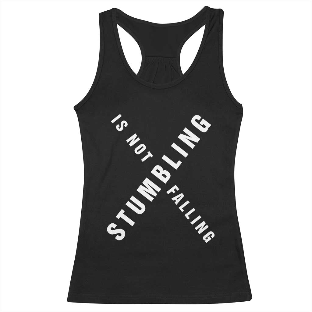 Malcolm X Stumbling Is Not Falling Racerback Tank Top Black History Month