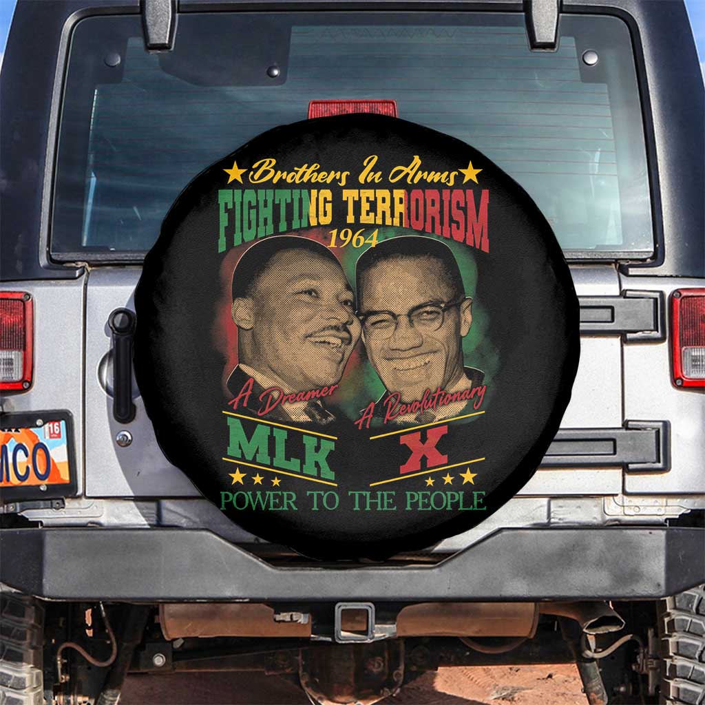 Martin Luther King And Malcolm X Spare Tire Cover Brothers In Arms Fighting Terrorism 1964 Black History