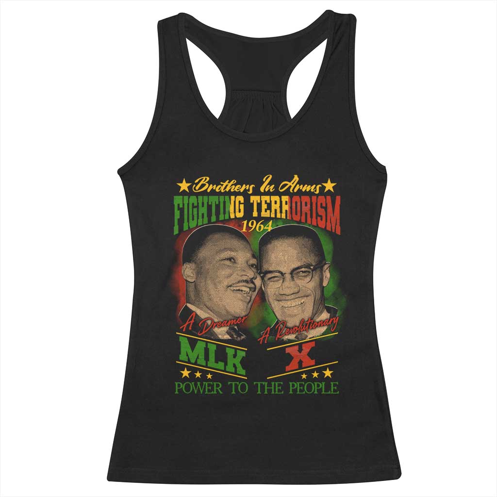 Martin Luther King And Malcolm X Racerback Tank Top Brothers In Arms Fighting Terrorism 1964 Black History