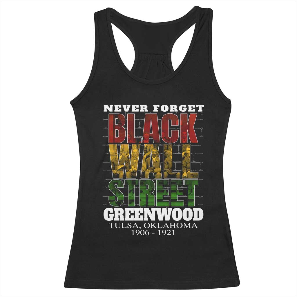 Never Forget Black Wall Street Racerback Tank Top Tulsa Oklahoma Black History Month