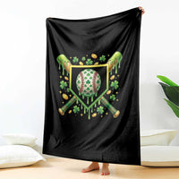 St Patricks Day Baseball Ice Cream Drip Home Plate Throw Blanket