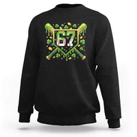 Funny St Patricks Day 67 Six Seven Baseball Ice Cream Drip Sweatshirt