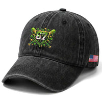 Funny St Patricks Day 67 Six Seven Baseball Ice Cream Drip Washed Cotton Baseball Cap