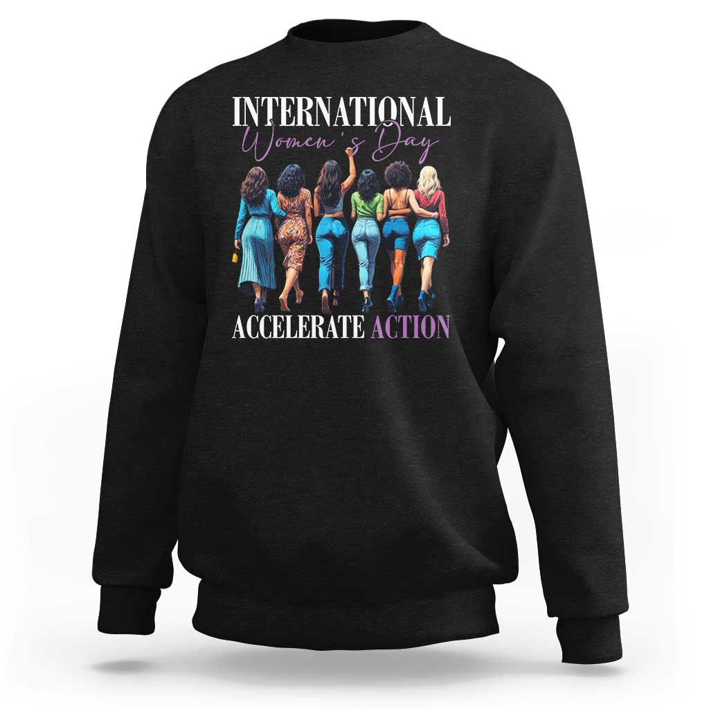 International Women's Day 2025 Sweatshirt Accelerate Action 8 March IWD
