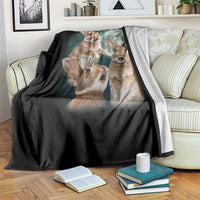 Funny Three Bunny Moon Humorous Rabbit Meme Throw Blanket