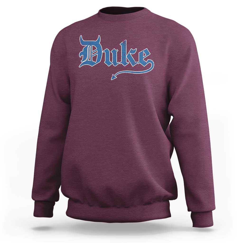 Duke Gothic Throwback Sweatshirt Game Day for Sports Fan