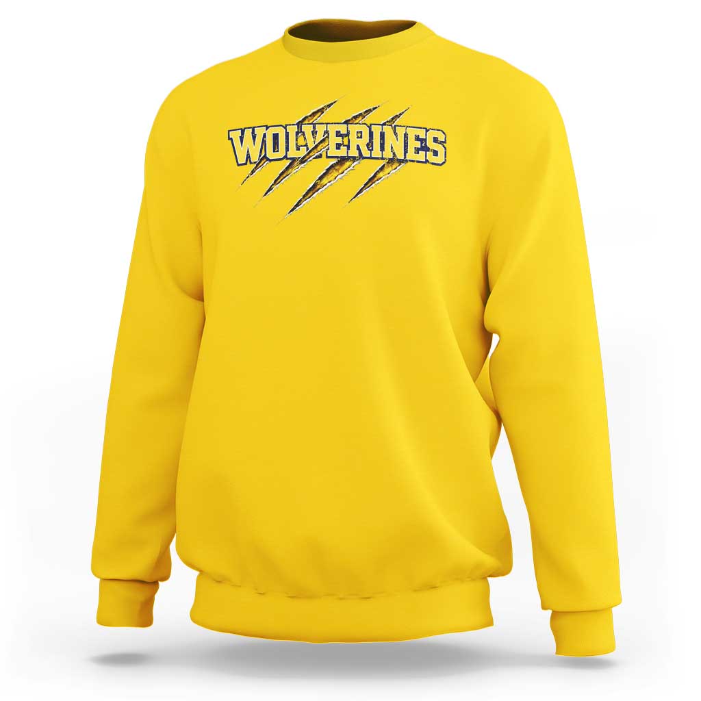 Wolverine Lover Sports Game Day Scratch Mark Sweatshirt