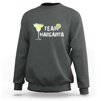 Charcoal gray crewneck sweatshirt with "TEAM MARGARITA" graphic and margarita glass print