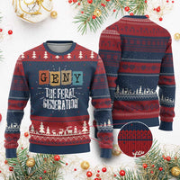 Funny Gen Y The Feral Generation Knitted Sweatshirt - Wonder Print Shop