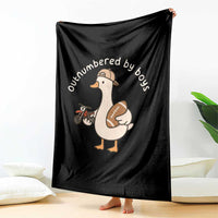 Outnumbered By Boys Funny Mom Goose Throw Blanket