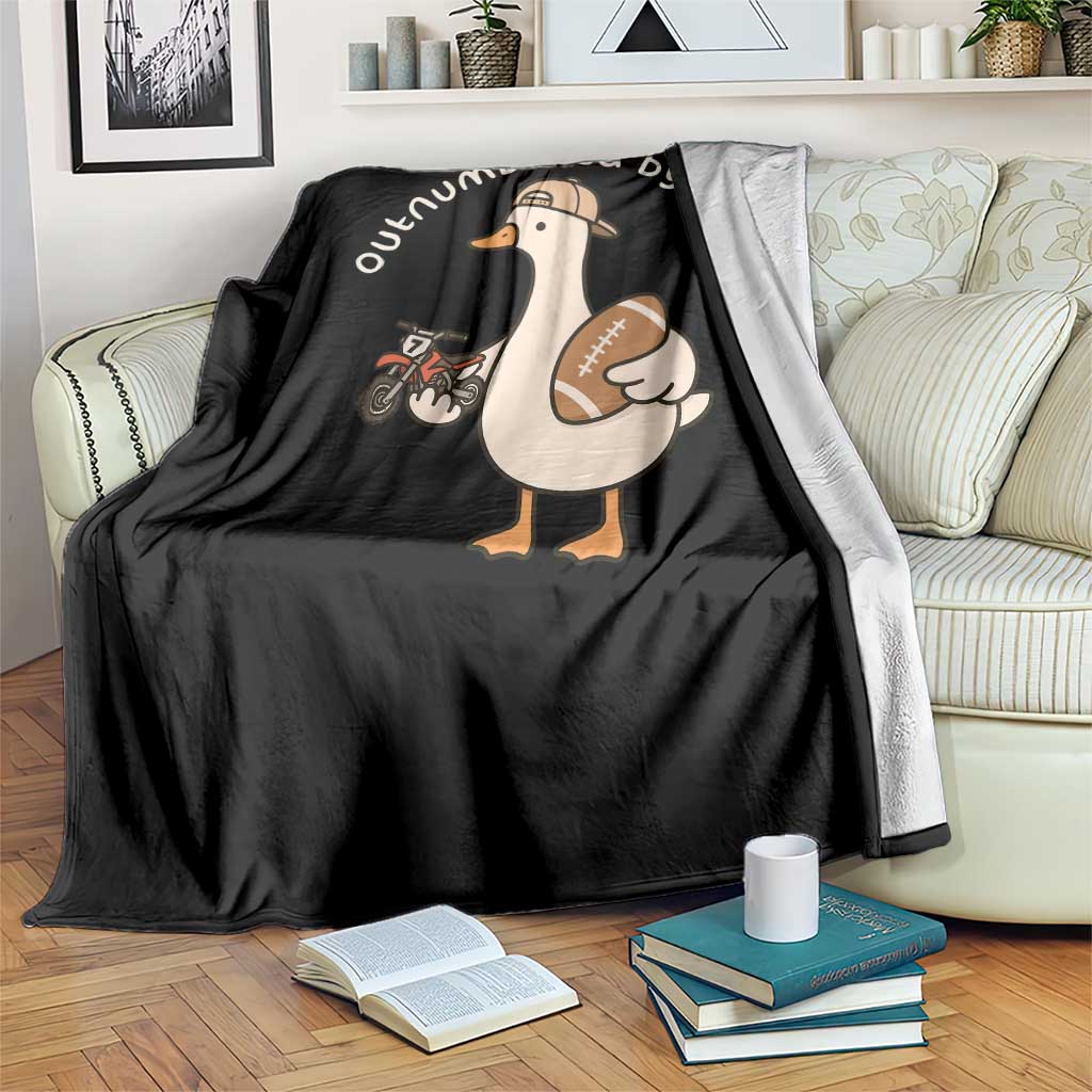 Outnumbered By Boys Funny Mom Goose Throw Blanket