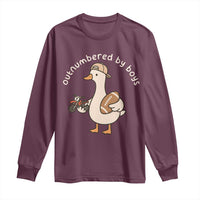 Outnumbered By Boys Funny Mom Goose Long Sleeve Shirt