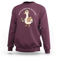 Outnumbered By Boys Funny Mom Goose Sweatshirt