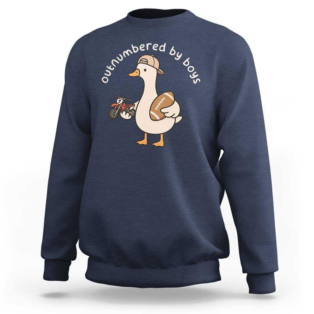Outnumbered By Boys Funny Mom Goose Sweatshirt