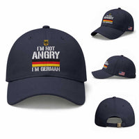 Funny I Am Not Angry I Am German Baseball Cap Germany Flag German American