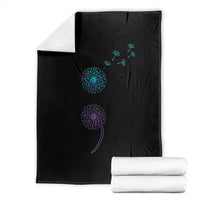 Semicolon Suicide Prevention Awareness Dandelion Graphic Throw Blanket