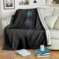 Semicolon Suicide Prevention Awareness Dandelion Graphic Throw Blanket