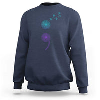 Semicolon Suicide Prevention Awareness Dandelion Graphic Sweatshirt