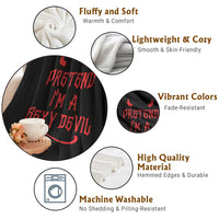 Halloween Party Throw Blanket Pretend I'm A Sexy Devil Horn Tail - Wonder Print Shop