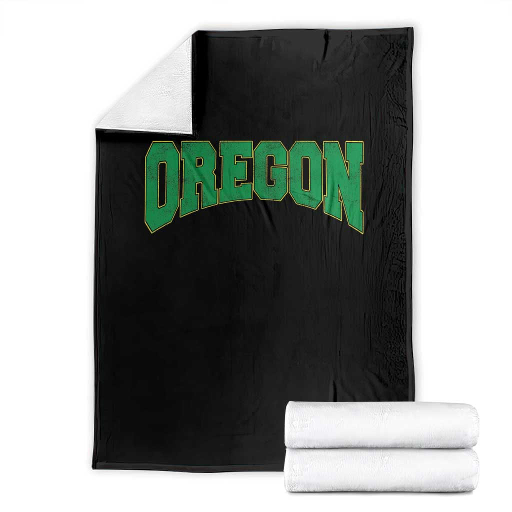 Oregon Sports Throwback Design Jersey Style Throw Blanket