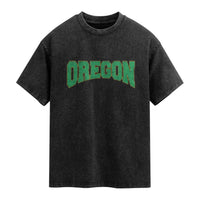 Oregon Sports Throwback Design Jersey Style Washed Cotton T-Shirt