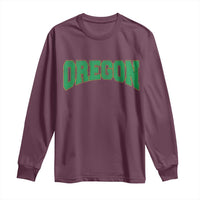 Oregon Sports Throwback Design Jersey Style Long Sleeve Shirt