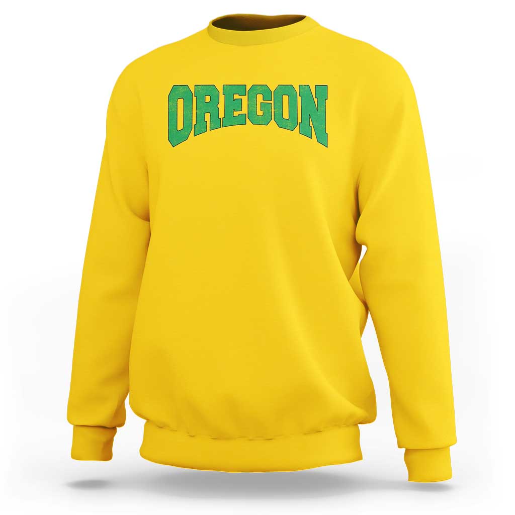 Oregon Sports Throwback Design Jersey Style Sweatshirt