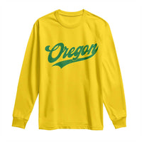 Oregon Vintage Varsity Script Classic Sports Jersey Style Long Sleeve Shirt