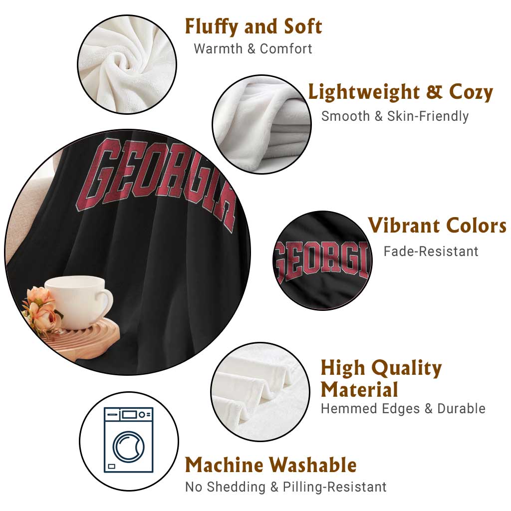 Georgia Sports Throwback Design Jersey Style Throw Blanket
