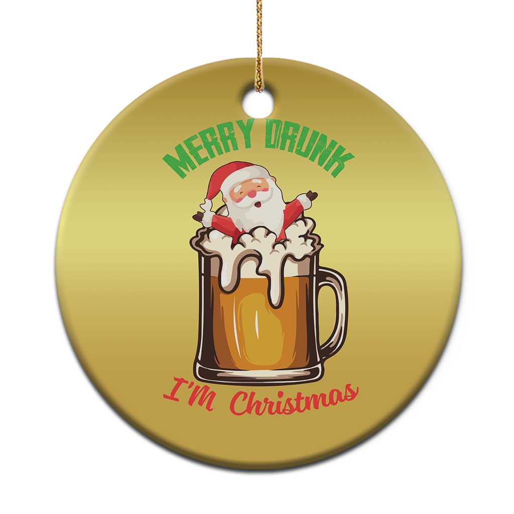 Funny Xmas Beer Christmas Ornament Merry Drunk I'm Xmas Wasted Santa - Wonder Print Shop