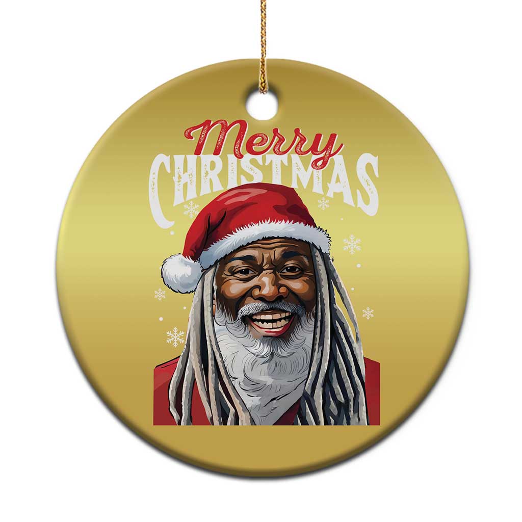 Merry Xmas Dreadlocks Black Santa Christmas Ornament - Wonder Print Shop