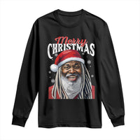 Merry Christmas Dreadlocks Black Santa Long Sleeve Shirt
